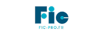 Logo FIC stylisé bleu avec points et texte FIC-PRO.FR en dessous.