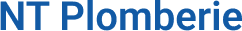 Logo bleu sur fond noir affichant le nom de l'entreprise "NT Plomberie".